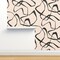 Imperfect Line Large Scale Scandinavian Organic Strokes Painterly Doodle Minimalist Japandi Beige Black Modern Custom Pre-pasted Wallpaper by Spoonflower Pre-Pasted Wallpaper 2FT Wide